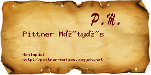 Pittner Mátyás névjegykártya