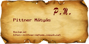 Pittner Mátyás névjegykártya